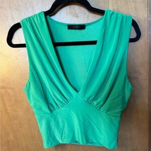 Emerald Green Plunge Top - Medium